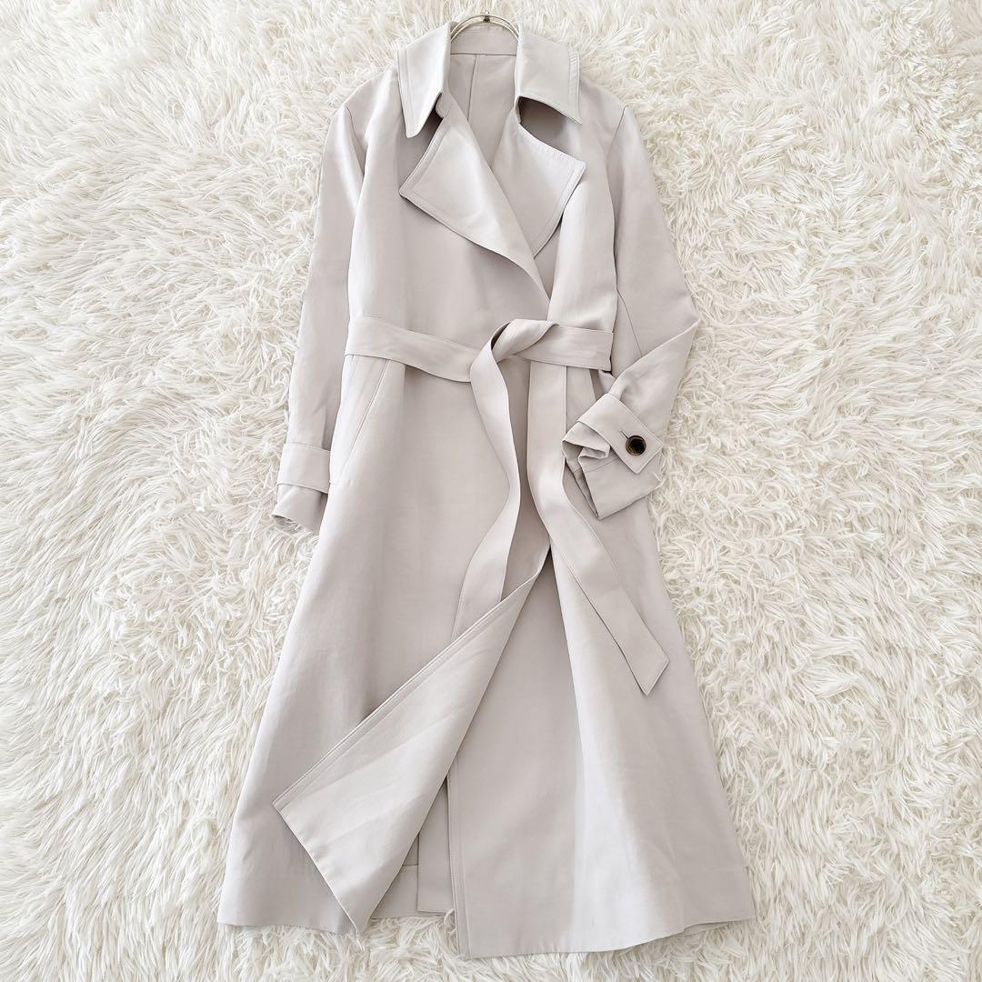 極美品✨23SS 23区 ライトトレンチコート ロング ベルト ベージュ 32
