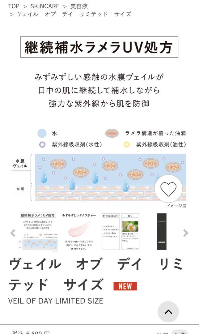 【新品未使用未開封】カネボウ ヴェイルオブデイ リミテッドサイズ 今季