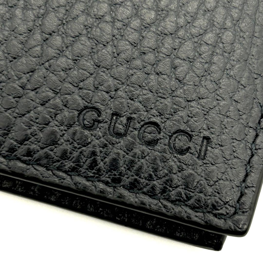 GUCCI グッチ 折り財布 札入れ コンパクト ウォレットロゴ レザー 未使用