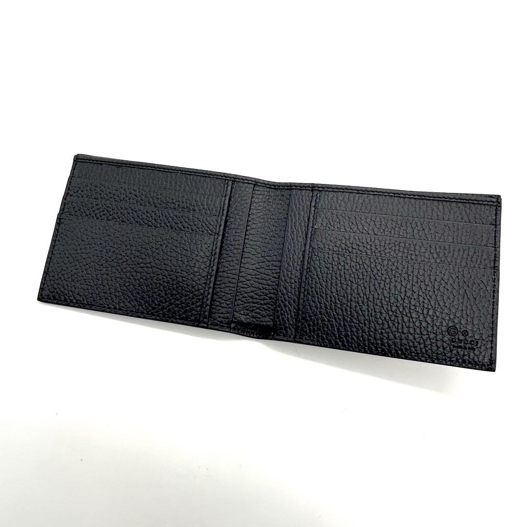 GUCCI グッチ 折り財布 札入れ コンパクト ウォレットロゴ レザー 未使用