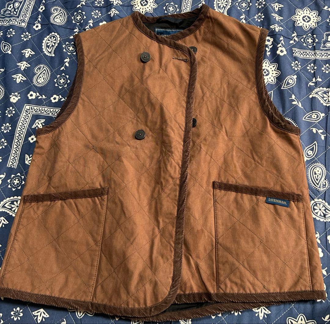 LAVENHAM キルティングジレ サイズ38 ブラウン 茶色M LAVENHAM