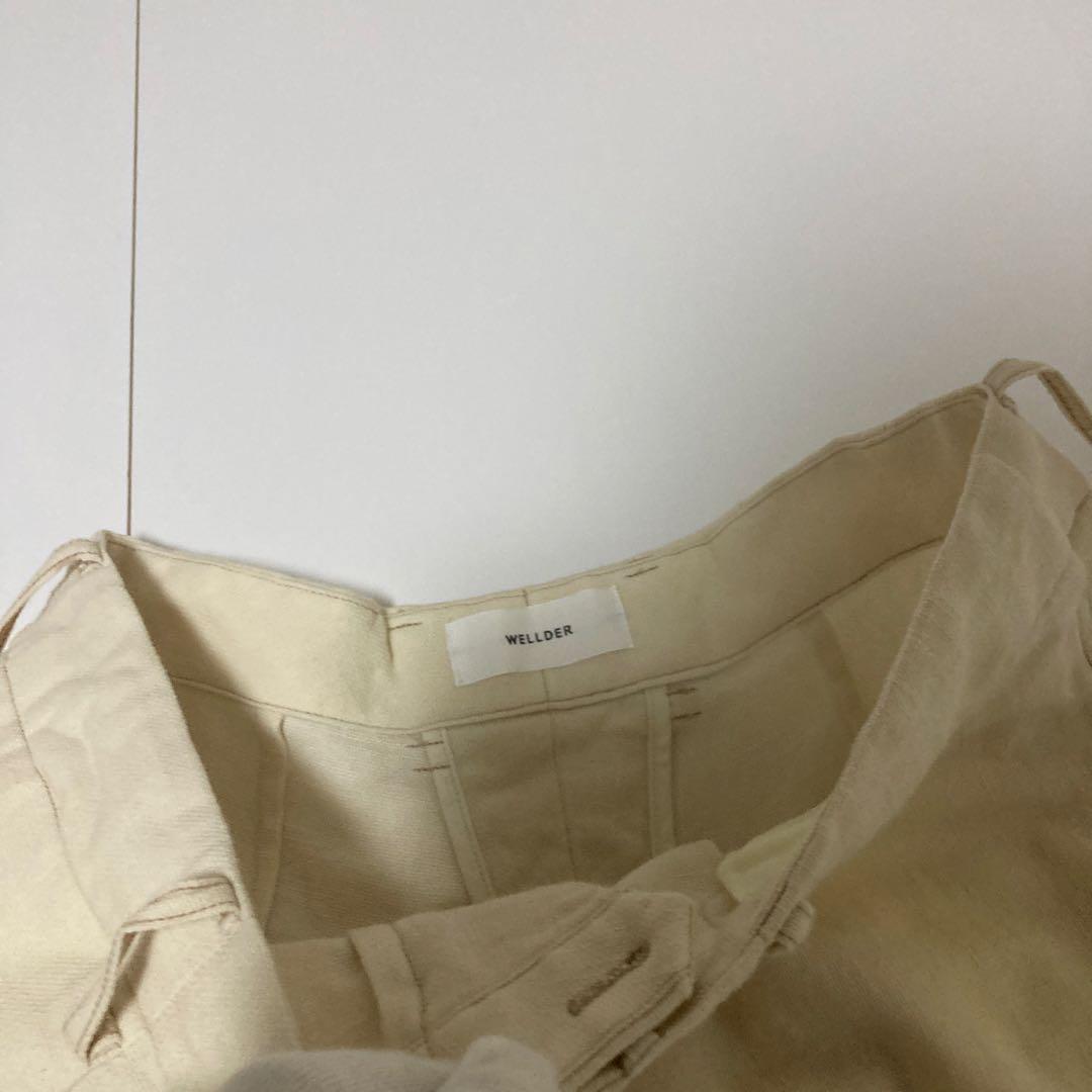 WELLDER チノパン 夏 生成り色 L 極美品 ワイドパンツ 白 スラックス WELLDER チノパン 夏 生成り色 L 極美品 ワイドパンツ 白 スラックス