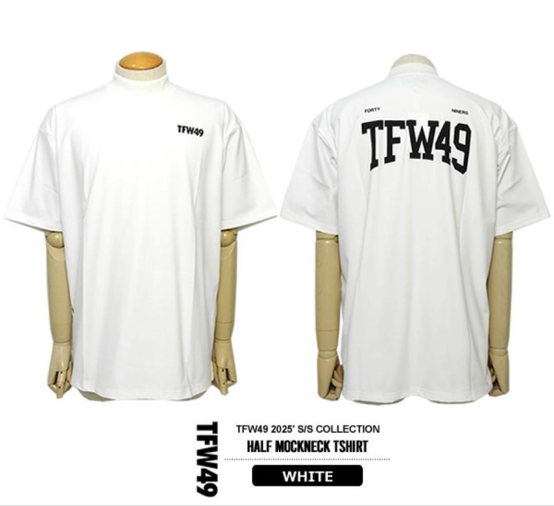 TFW49 オーバーサイズ ホワイトシャツモックネック半袖XL LL TFW49