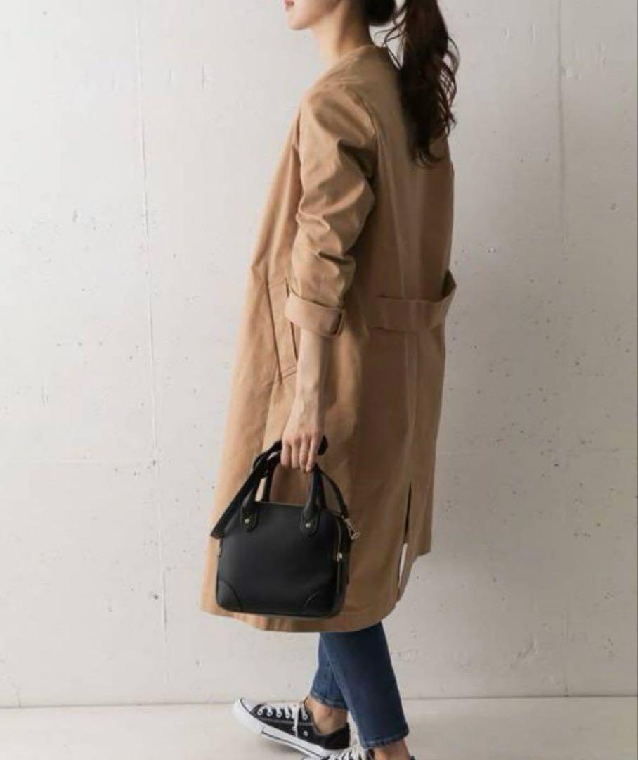 アーバンリサーチドアーズ　コットン ノーカラーコート　ベージュ 美品