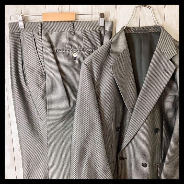 おしゃれ 光沢感 ストライプ シルバー スーツ ダブル ビックサイズ セットアップ セットアップ Bindascollection Com