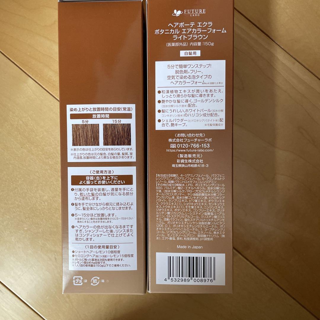 ヘアポーテエクラボタニカルエアカラーフォーム150g  2本