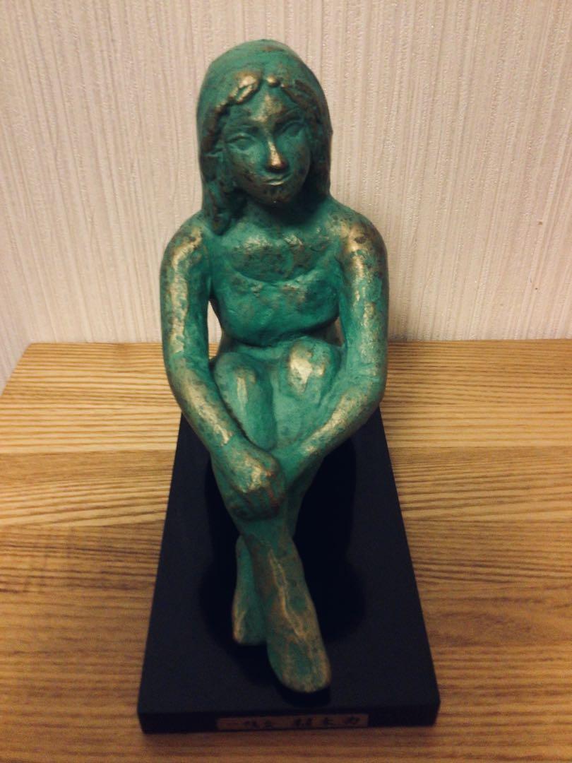 ◉彫刻家◉植木 力◉真作保証限定品◉ブロンズ像◉やすらぎ◉美品◉共箱つき◉一陽会