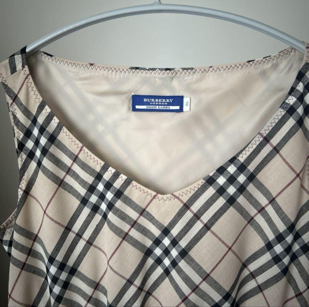極美品BURBERRY BLUE LABEL ワンピースノバチェック 38