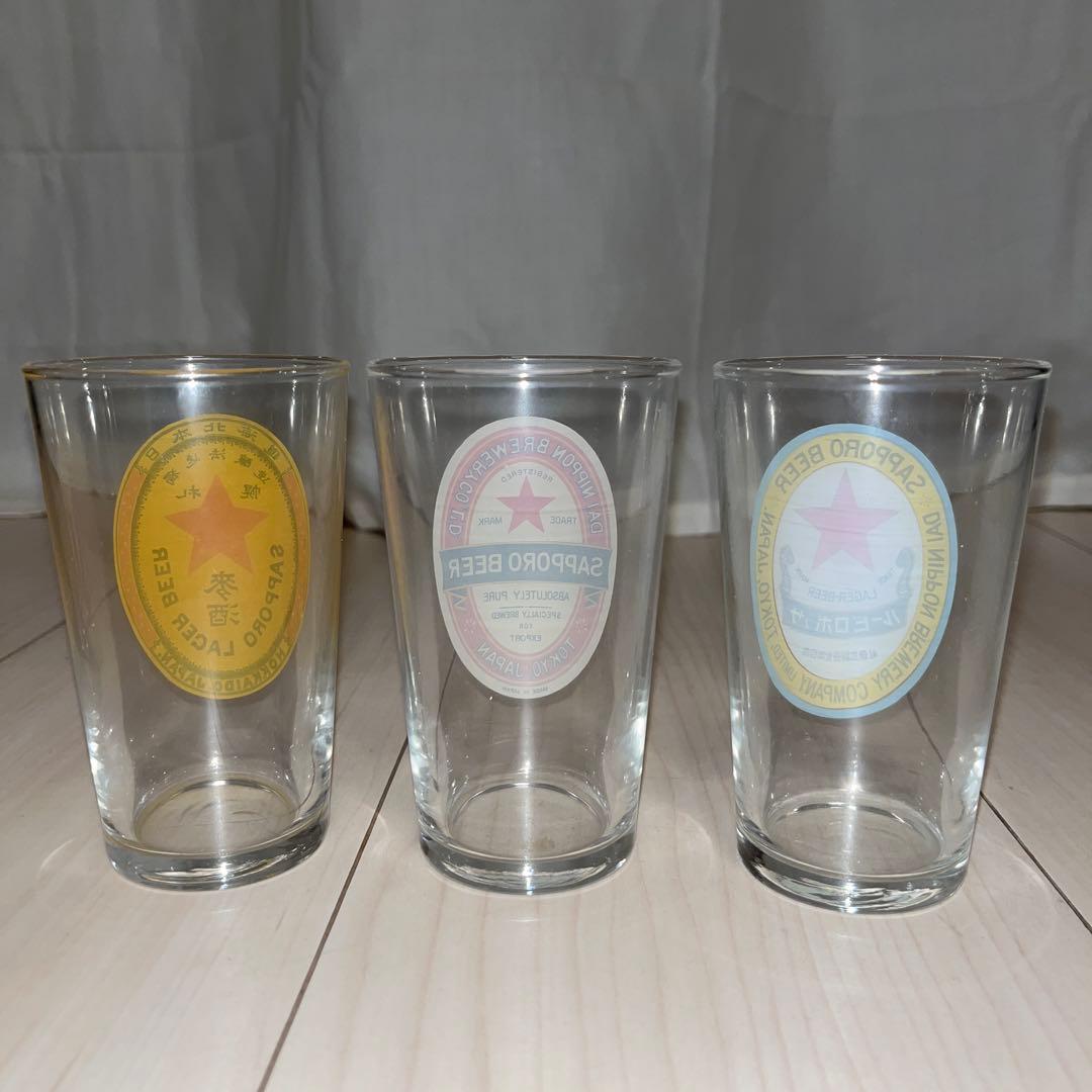 サッポロビール 昭和レトロ グラス5個 サッポロビール 昭和レトロ グラス5個