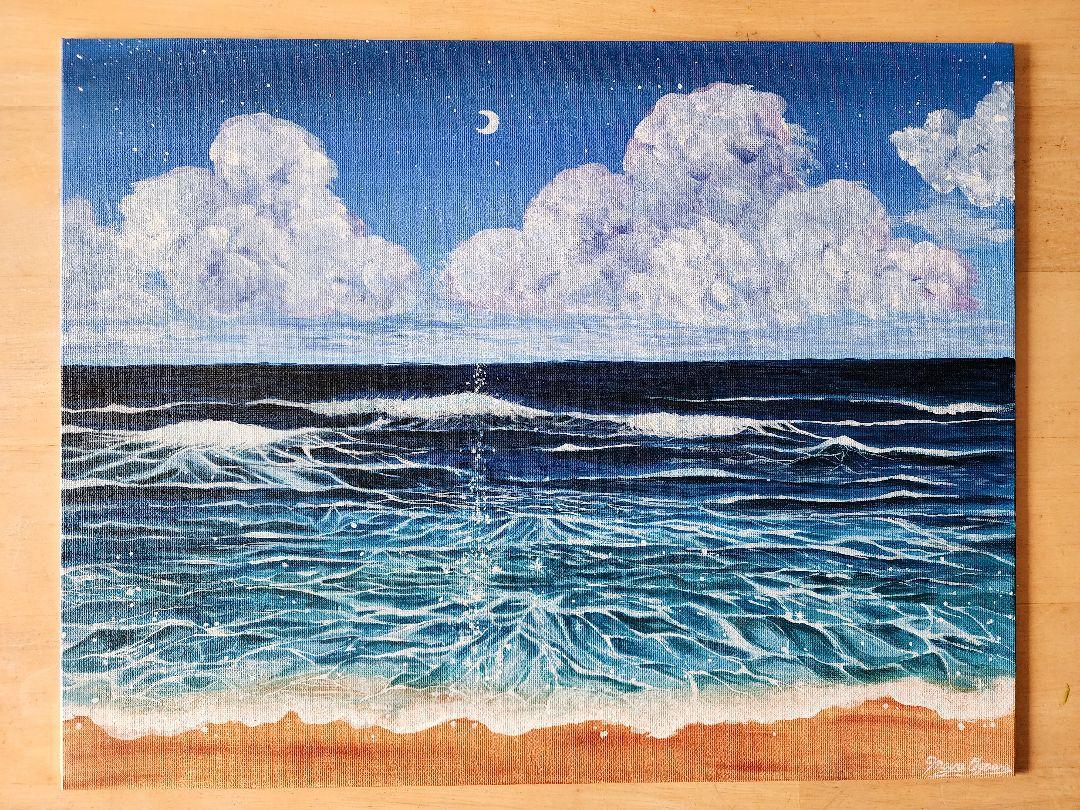 海　絵　風景画　アート　インテリア　アクリル絵の具　絵画