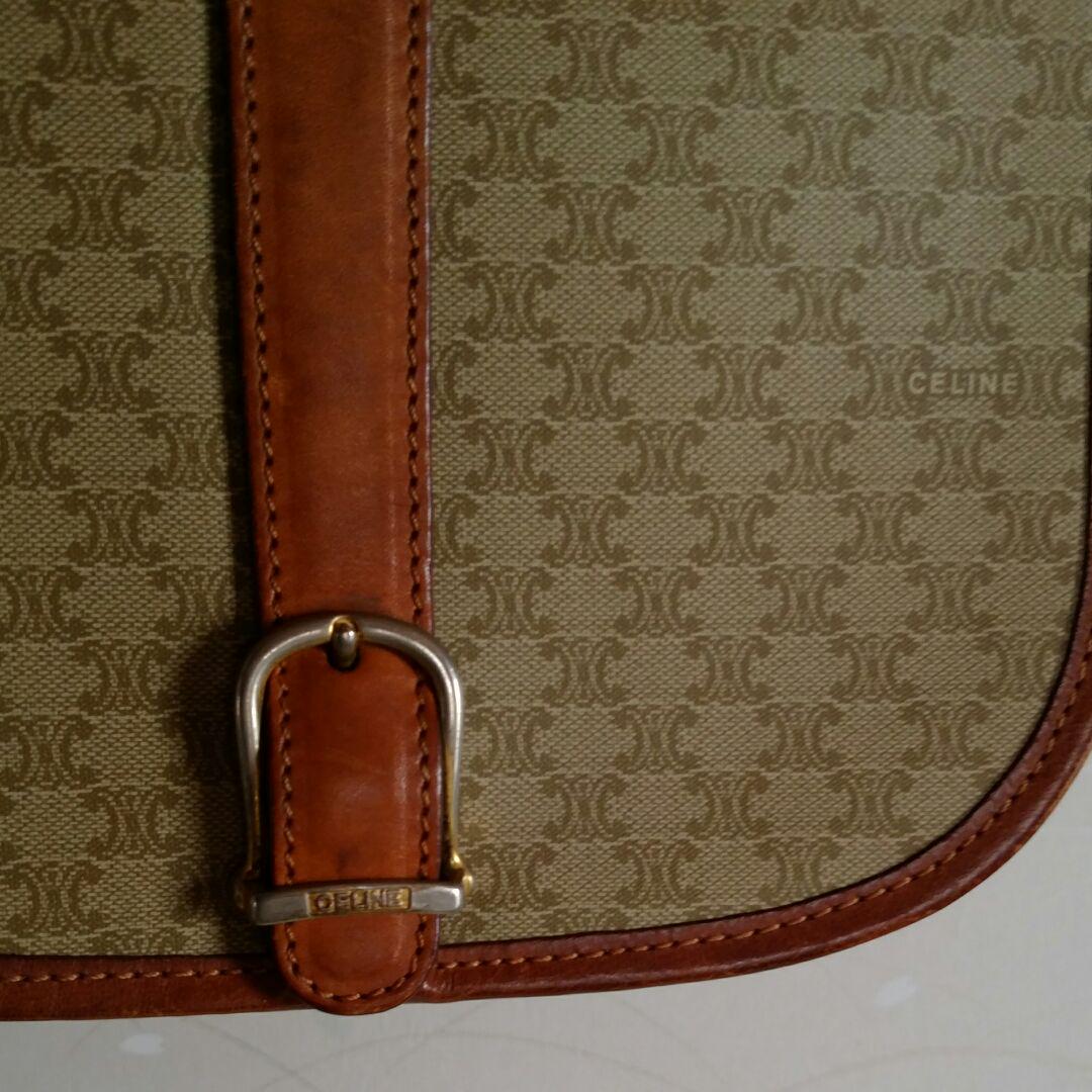 CELINE MACADAM PATTERNED SQUARE TYPE DESIGN SHOULDER BAG