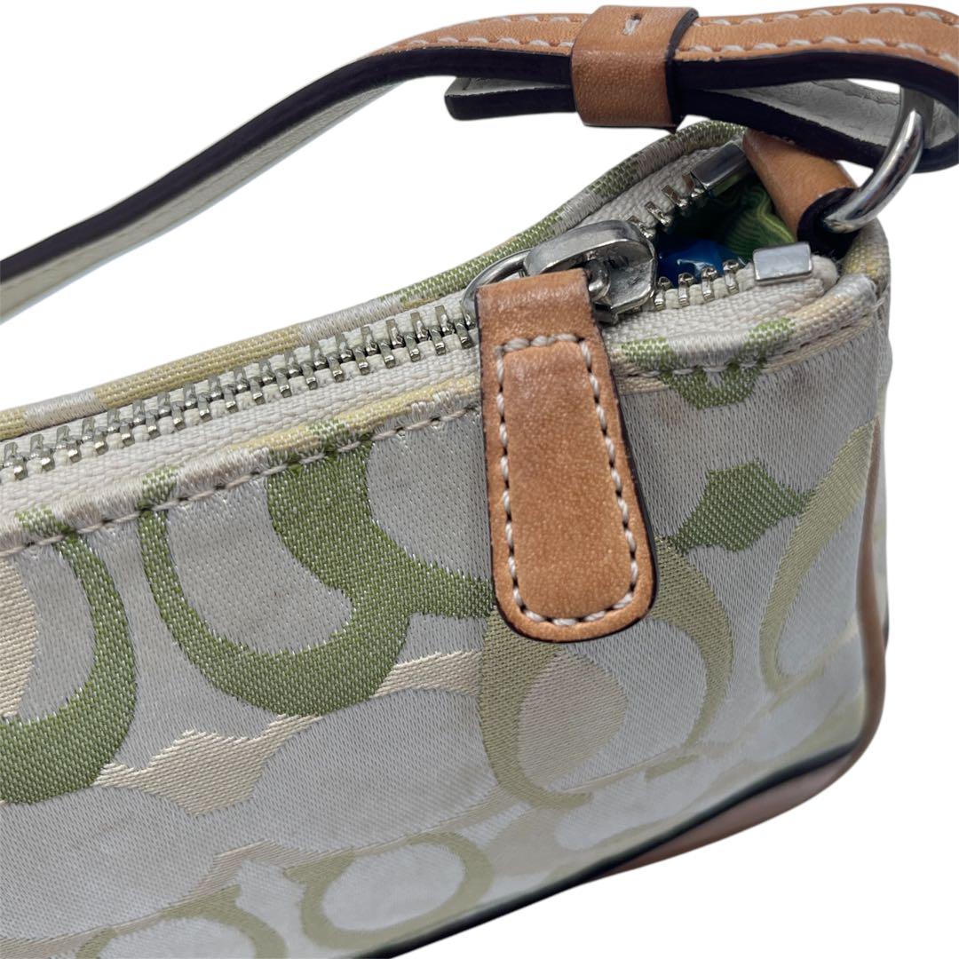 良品】COACH 0003 ポーチ ハンドバッグ シグネチャー ホーボー
