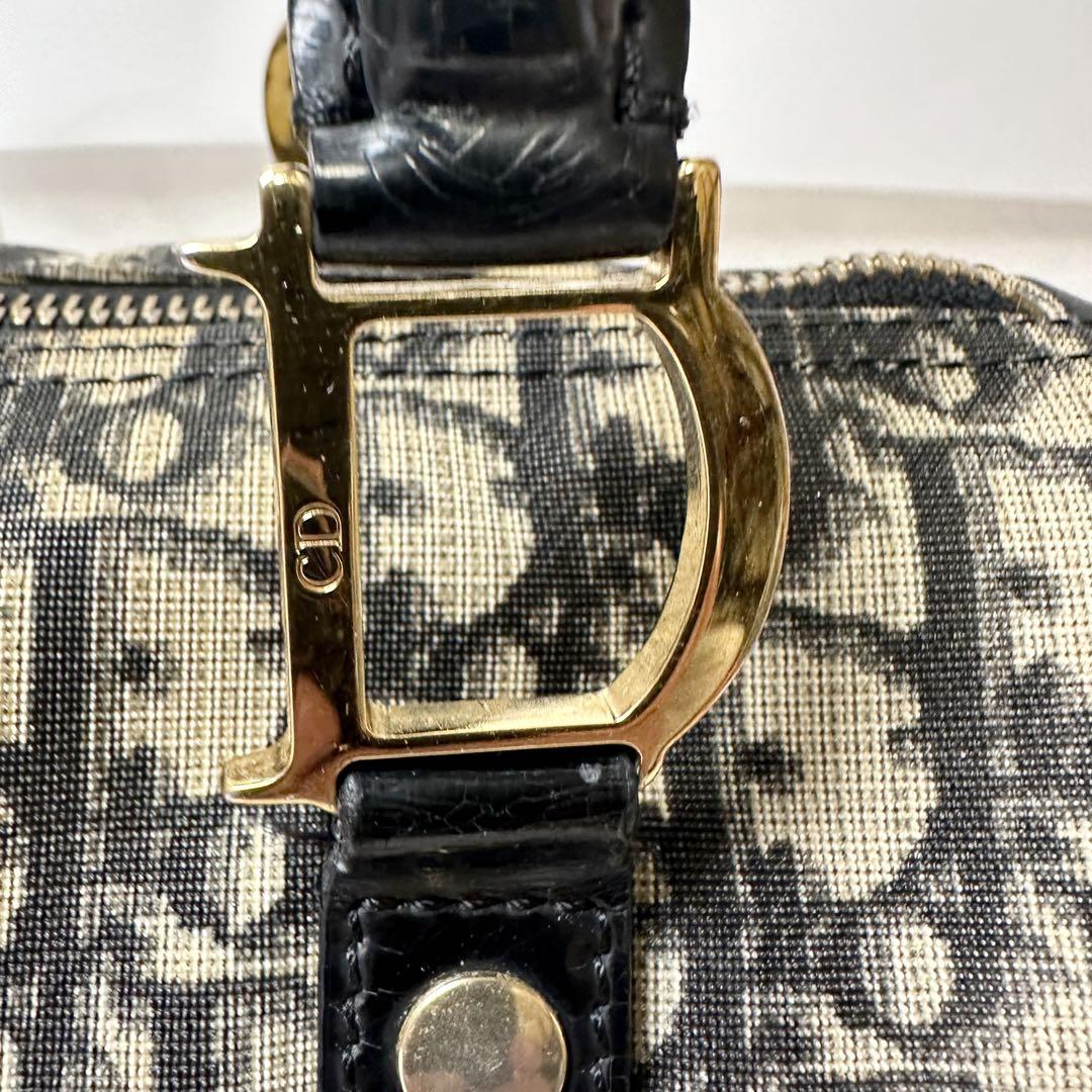 Dior トロッター　ハンドバッグ　ミニボストン　D金具　PVC ネイビー