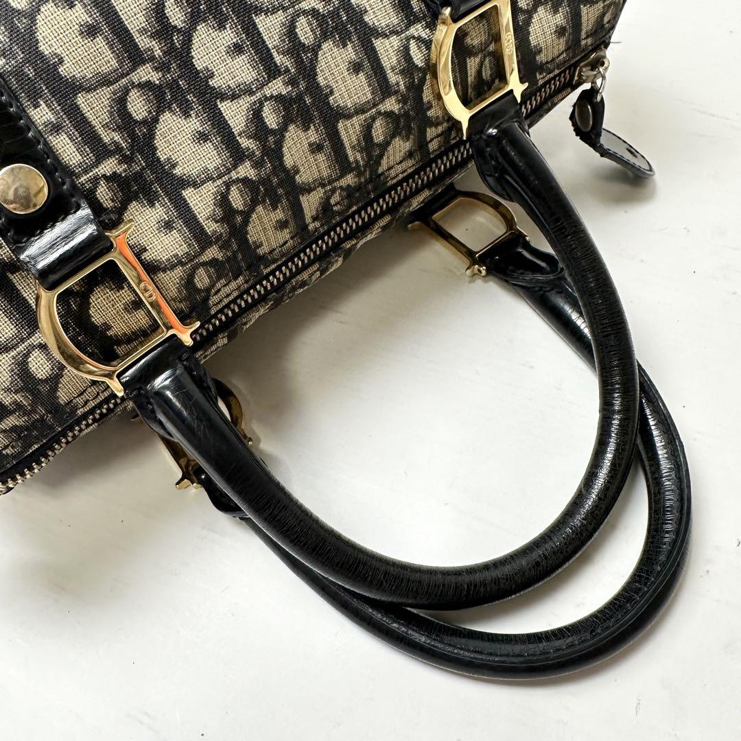 Dior トロッター　ハンドバッグ　ミニボストン　D金具　PVC ネイビー