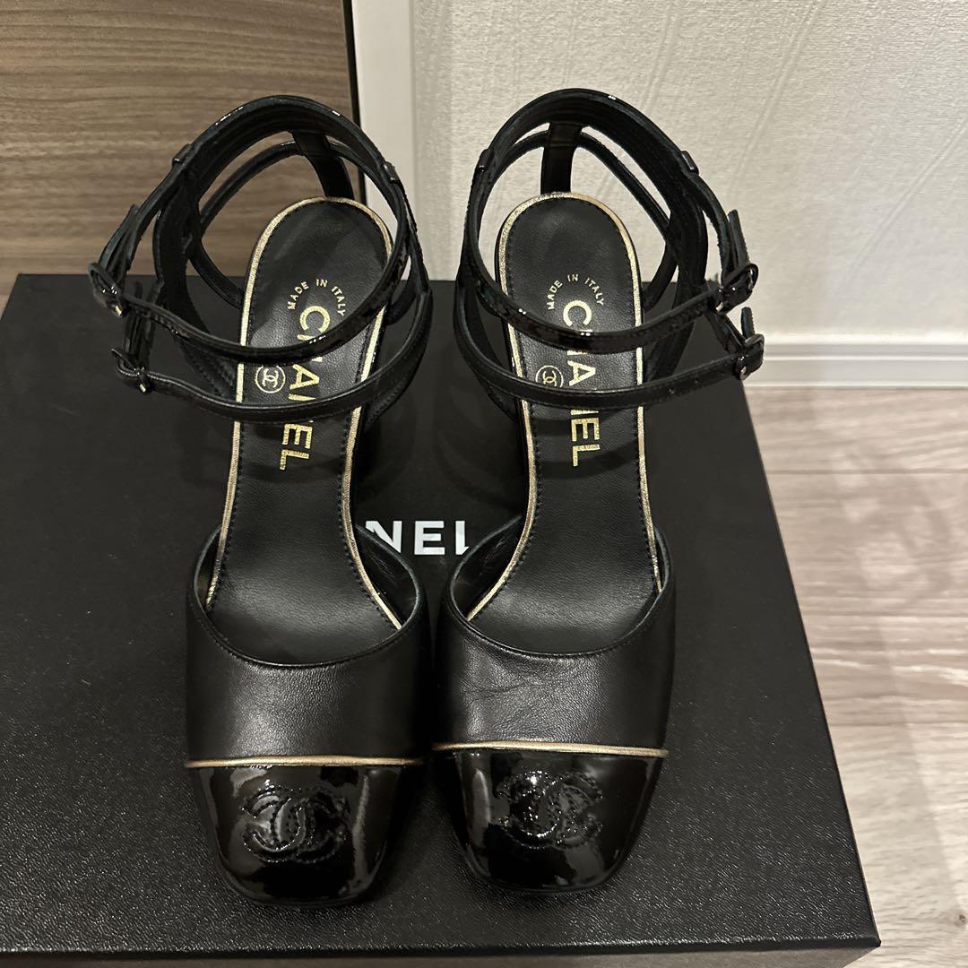 CHANEL ストラップ パンプス　36 CHANEL☆ストラップパンプス 23cm サイズ36 - 靴オンライン