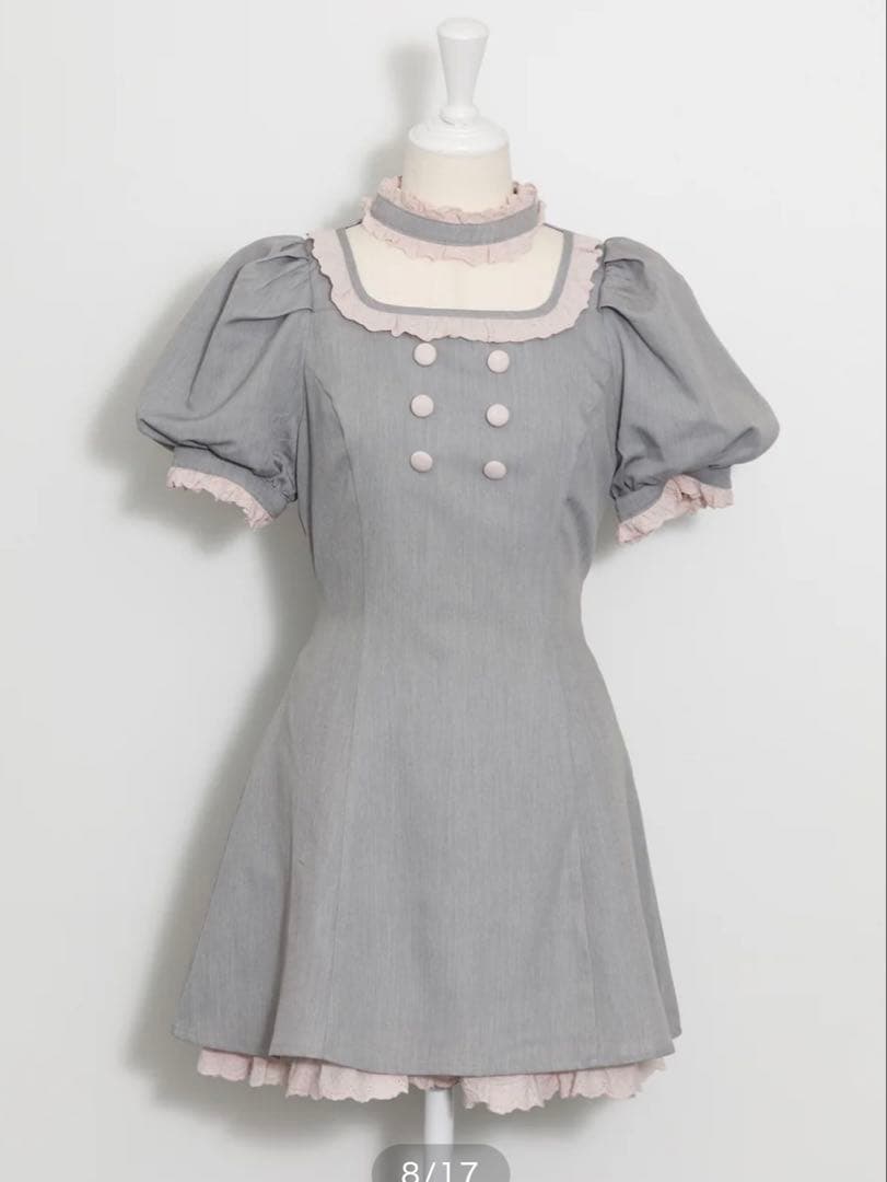 pium コットンフリルチョーカードールワンピース