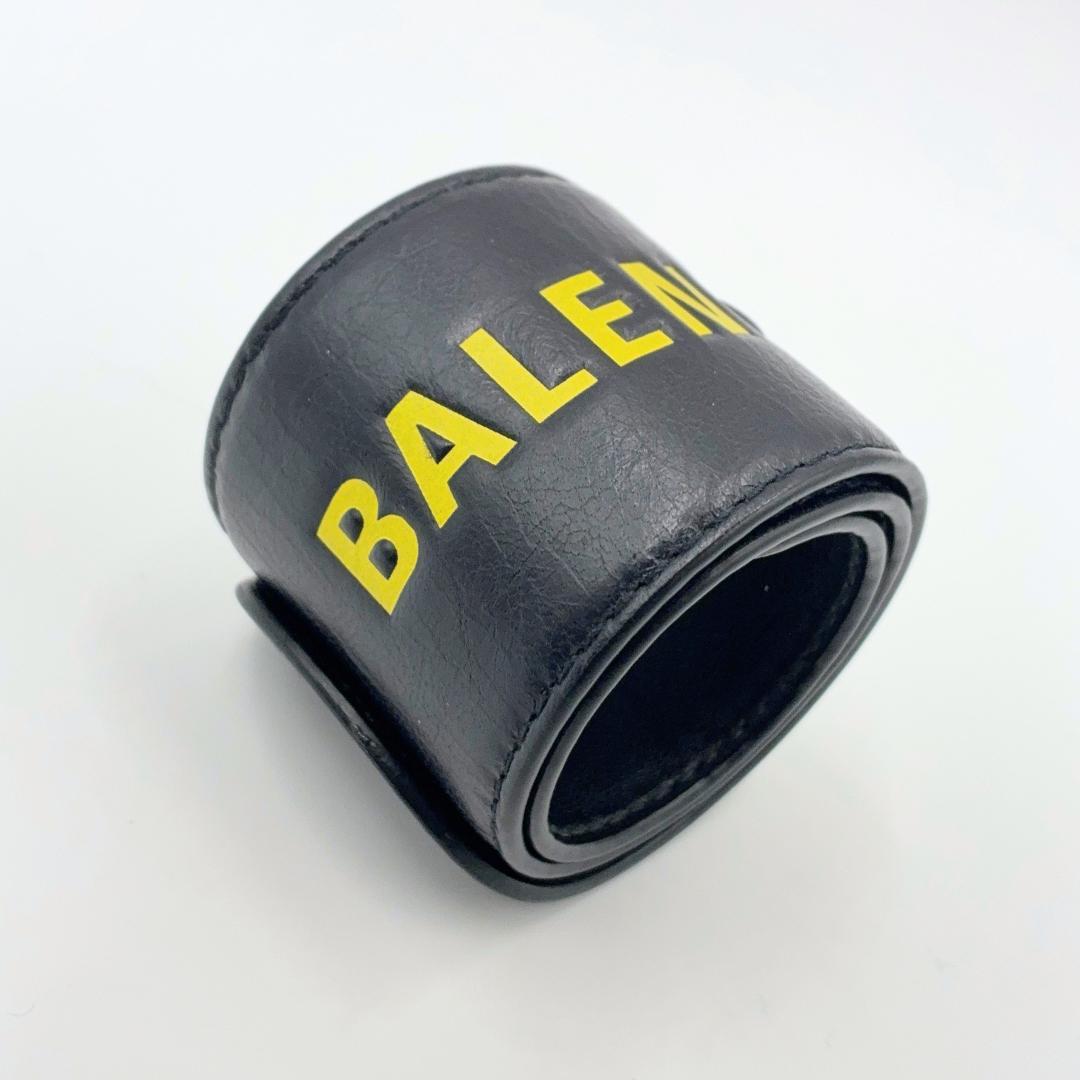 【美品】Balenciaga レザー サイクル ロゴ ブレスレット