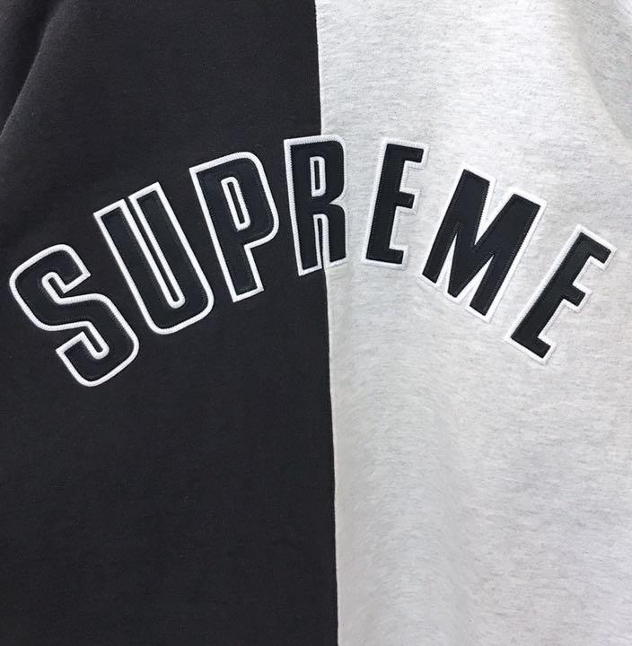 数量限定低価 激レア シュプリーム Supreme スウェット L デカロゴ 黒 グレー Y0NG7-m50343010254 定番即納