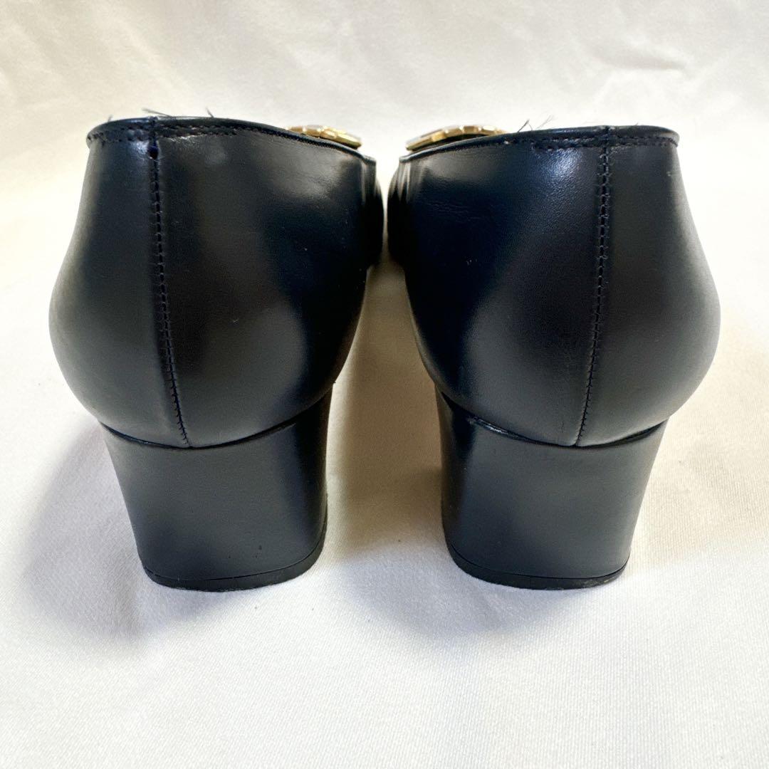 美品✨　フェラガモ　23.5㎝　黒　ダブルガンチーニ　パンプス　レザー　即日発送 フェラガモ Ferragamo ガンチーニ フランチェスカ パンプス