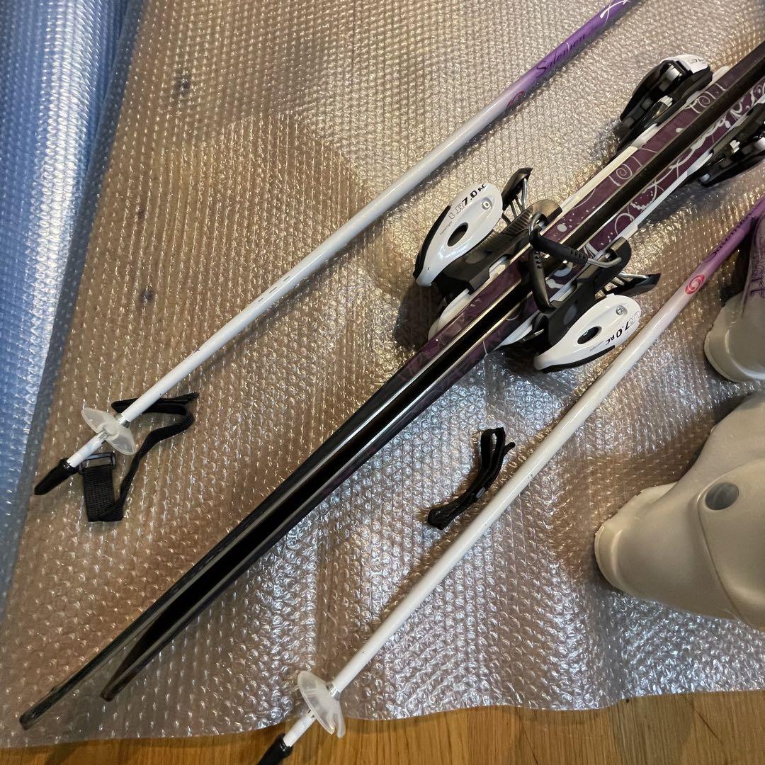 レディース　スキー　4点セット150cm25-25.5cmブーツ　ストック付