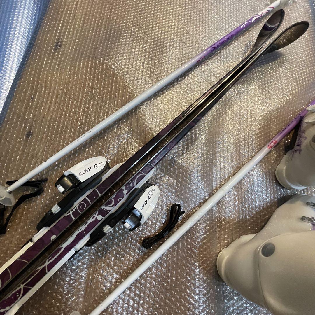レディース　スキー　4点セット150cm25-25.5cmブーツ　ストック付