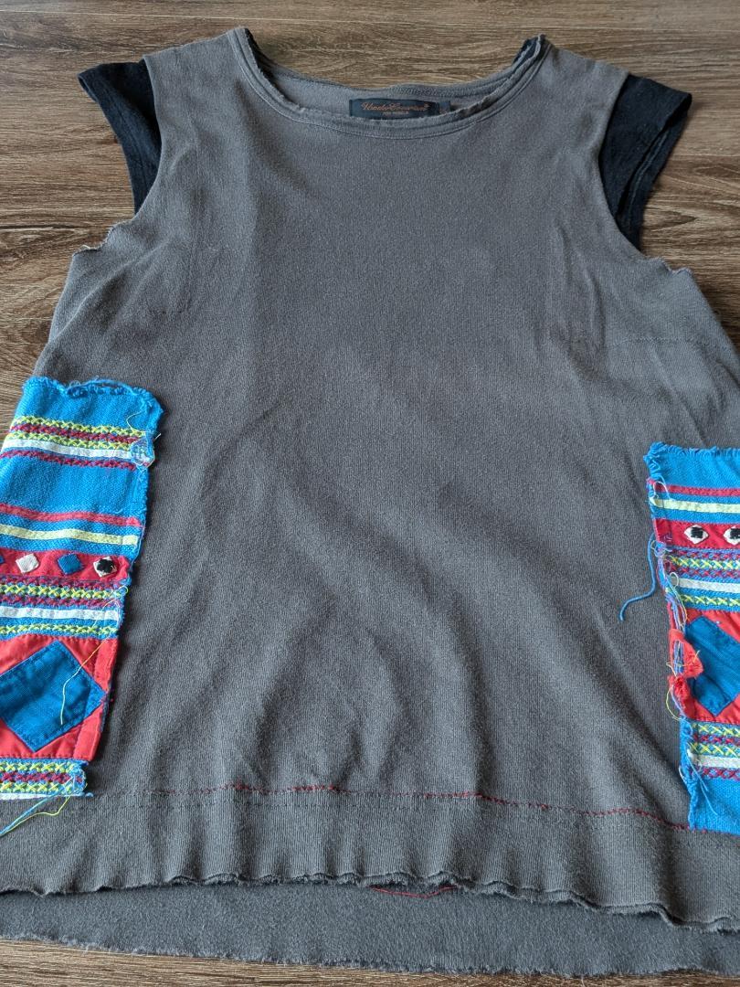 アンダーカバー 2003SS 民族柄ノースリーブTシャツ scab期