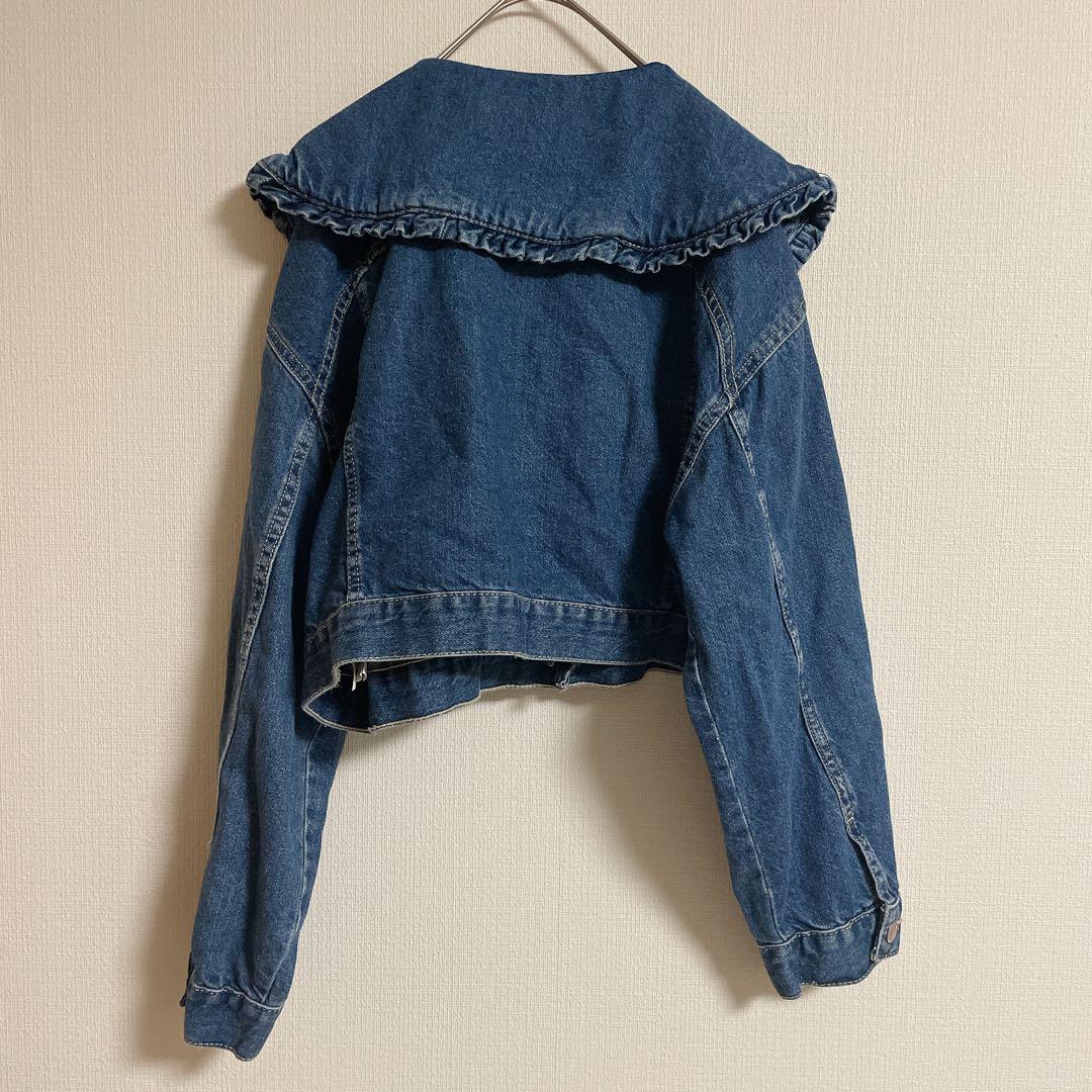 春秋冬 ZARA ピーターパンカラー デニムジャケット ミディアム