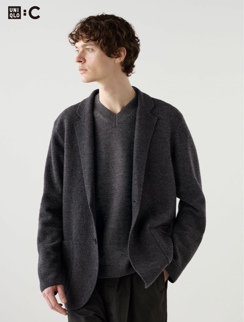 UNIQLO：C  ニットジャケット ダークグレー M