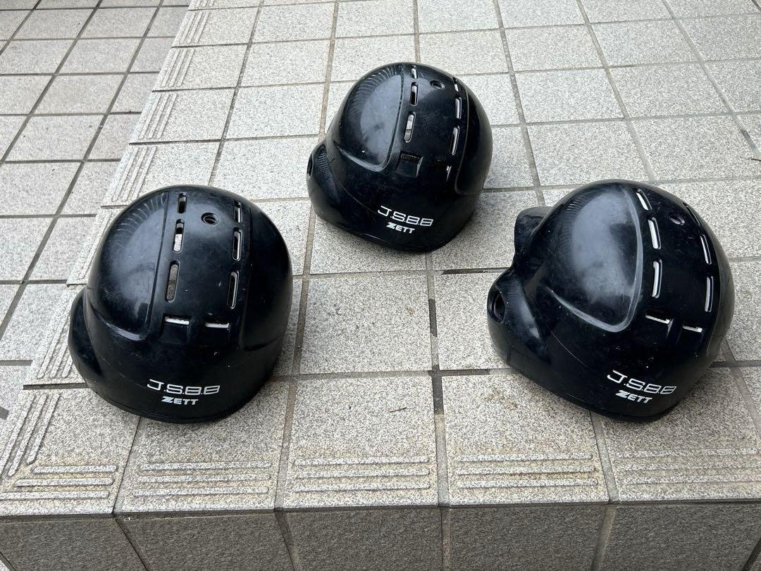 ZETT ヘルメット　軟式一般用　M,L,Oサイズ　ブラック 3個