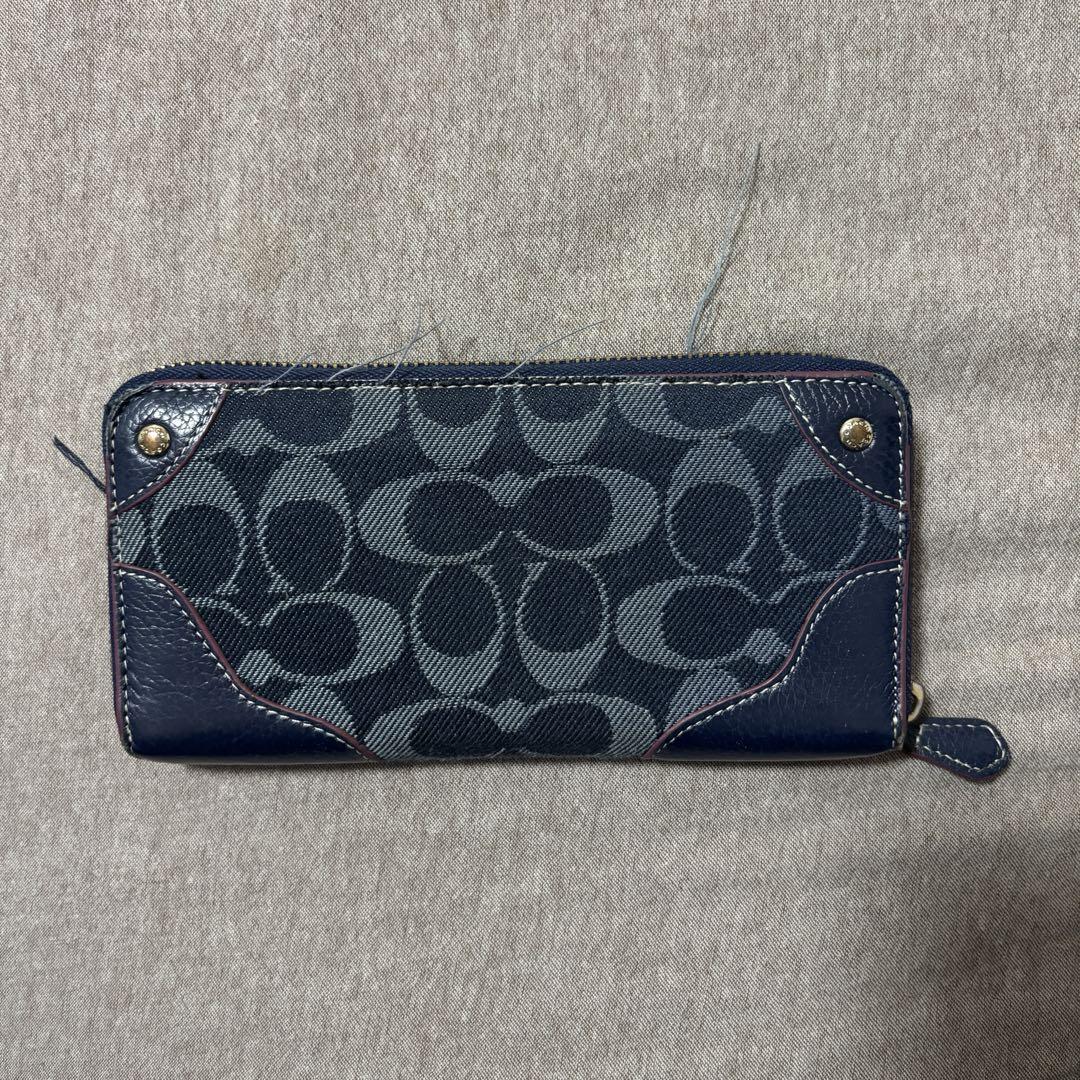 COACH ネイビー 長財布 F53769 - メルカリ