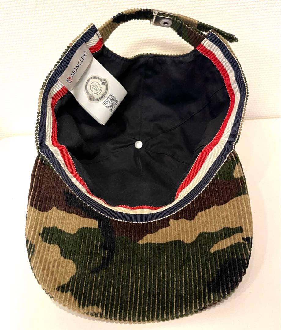 独特な店 MONCLER : 迷彩柄コーデュロイキャップ☆カーキ系 ベース