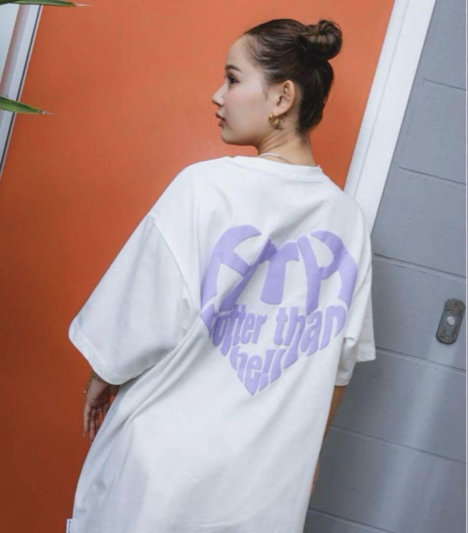 HTH Heart logo tee ホワイト　Tシャツ　即完売　再販無し HTH Heart logo Tシャツ （ホワイト×ラベンダー）Lサイズ - メルカリ