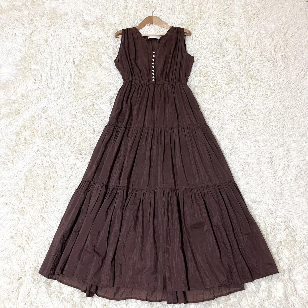 ✨美品✨ ADAM ET ROPE' コットンシルクティアードワンピース