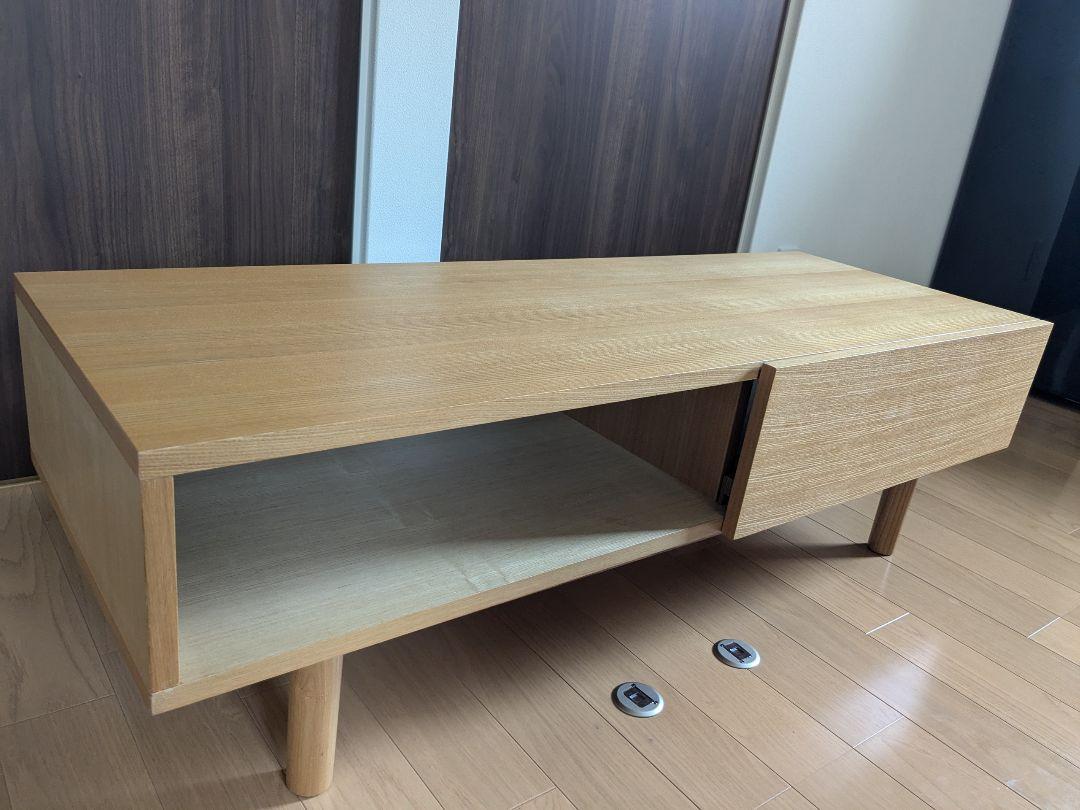 【送料無料】無印良品 MUJI テレビ台 ローボード スライド扉 タモ材 丸脚
