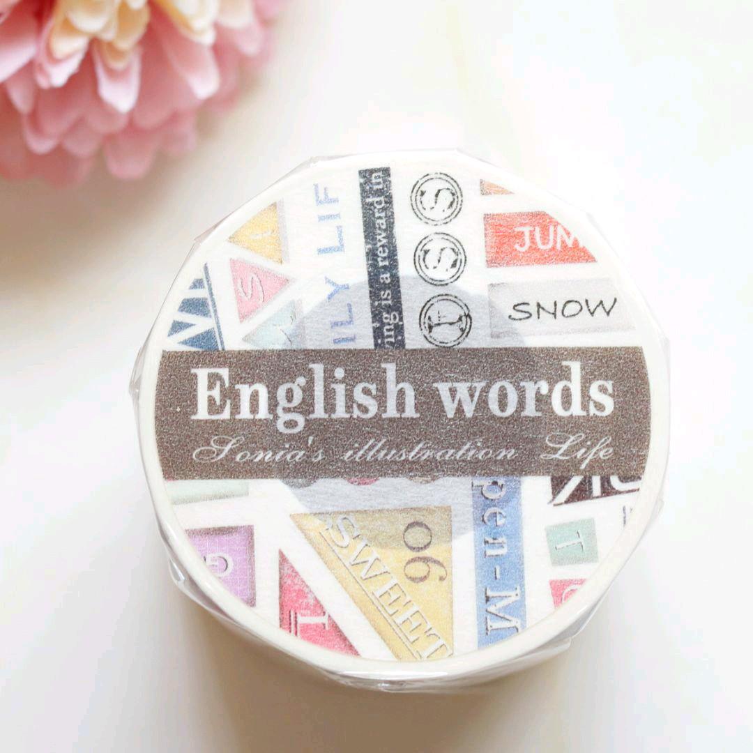 ワンピなど最旬ア! 海外マステ ☆ sonia ☆ words English テープ