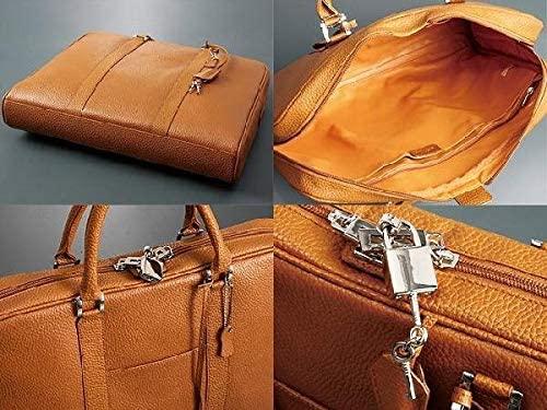 【匿名送料込み★新品】牛革エンボス加工　男女兼用　南京鍵付き　トートバッグ　茶 匿名送料込み☆新品】牛革エンボス加工 男女兼用 南京鍵付き