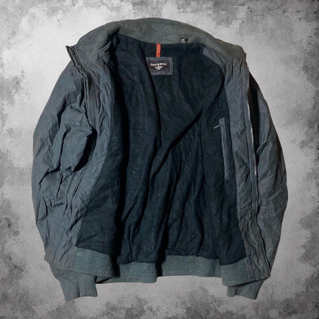 90s DOCKERS 刺繍スイングトップ 中綿シェルジャケット フリース