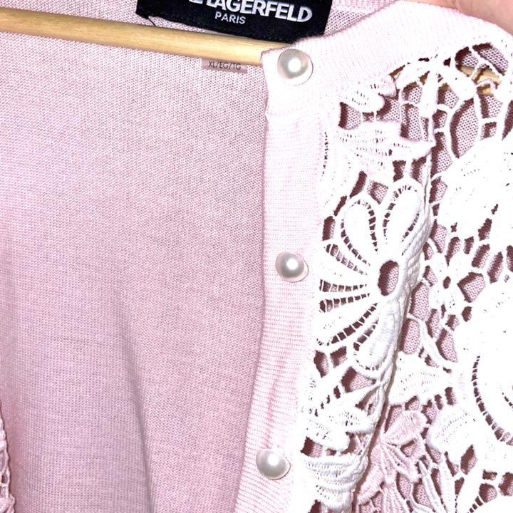 KARL レースカーディガン ピンク mntjg-m50382093686 LAGERFELD 大きいサイズXL 安い高品質