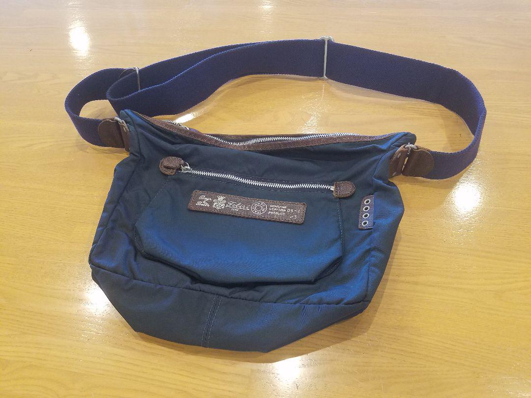 Felisi ウェストポーチ ボディバッグ ネイビー ナイロン×レザー