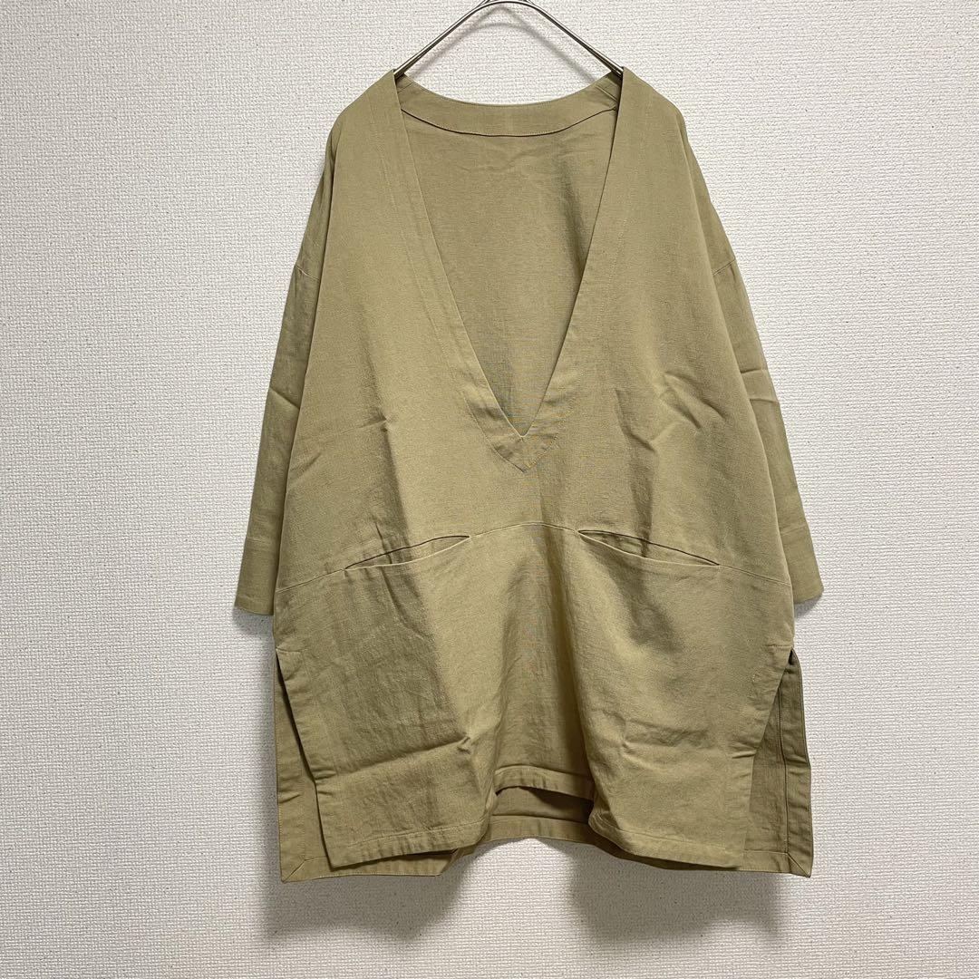 スピックアンドスパン ソフトコールドスラブVネックブラウス