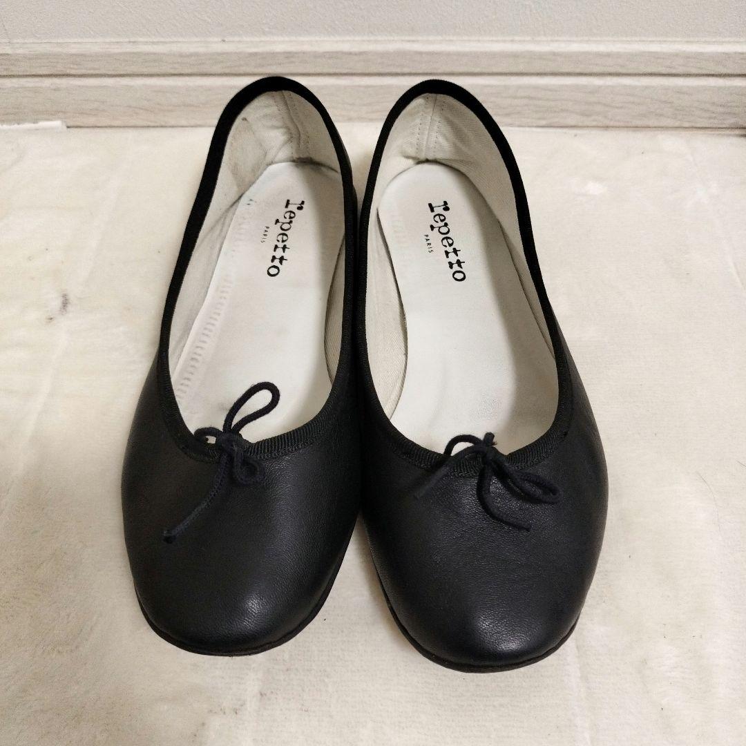 【美品】Repetto レペット バレエシューズ レザー ブラック 24.5㎝