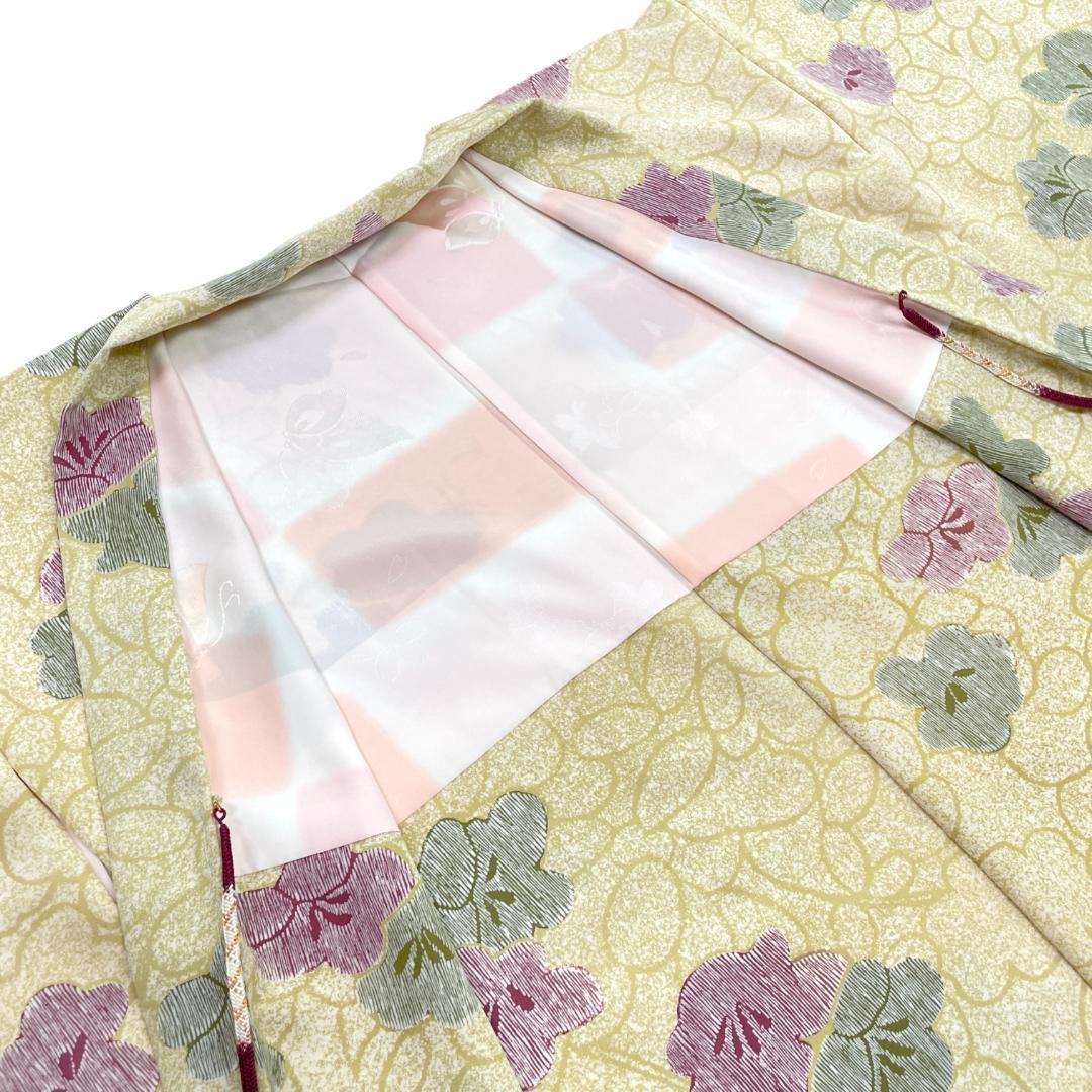 新品 長羽織 身丈100cm 正絹 梅の花柄 淡い抹茶色 着物 A-2111