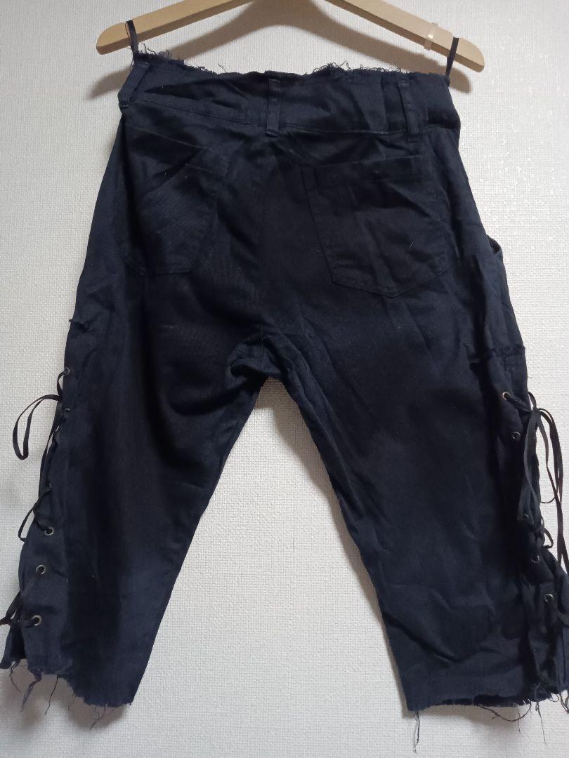 PEACE NOW ブラック レースアップ ショートパンツ