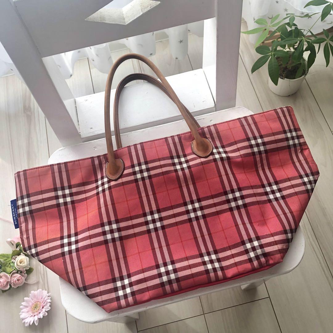 美品✨BURBERRY BLUE LABEL ノバチェック 舟形 トートバッグ