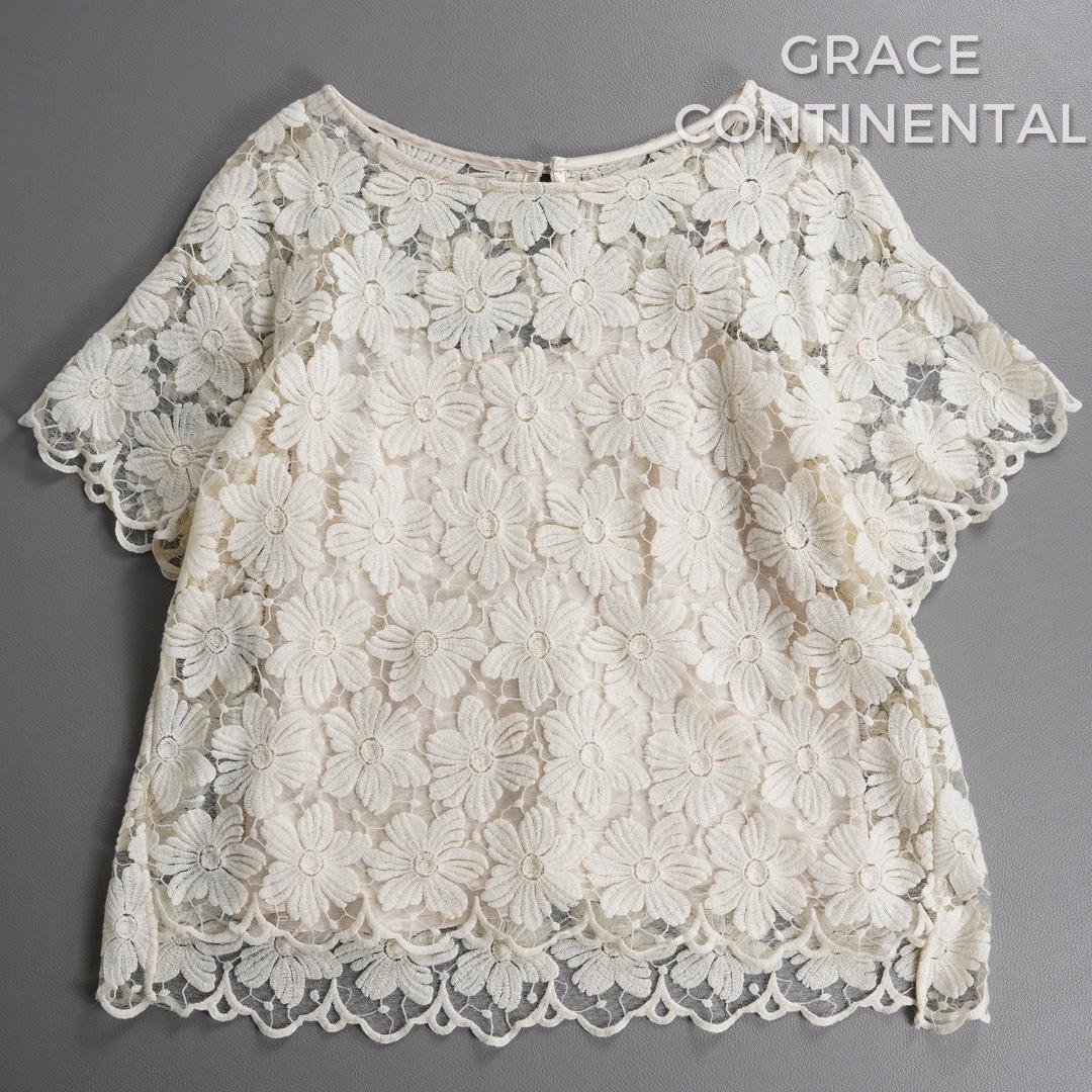 ベストセラー 721*グレースコンチネンタル フラワー レース ブラウス T