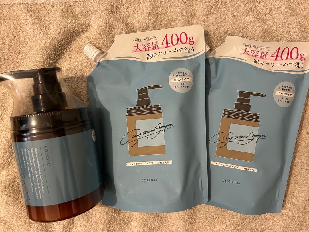 新品•未開封ココネ クレイクリームシャンプー リペア詰め替え400g 2個セット