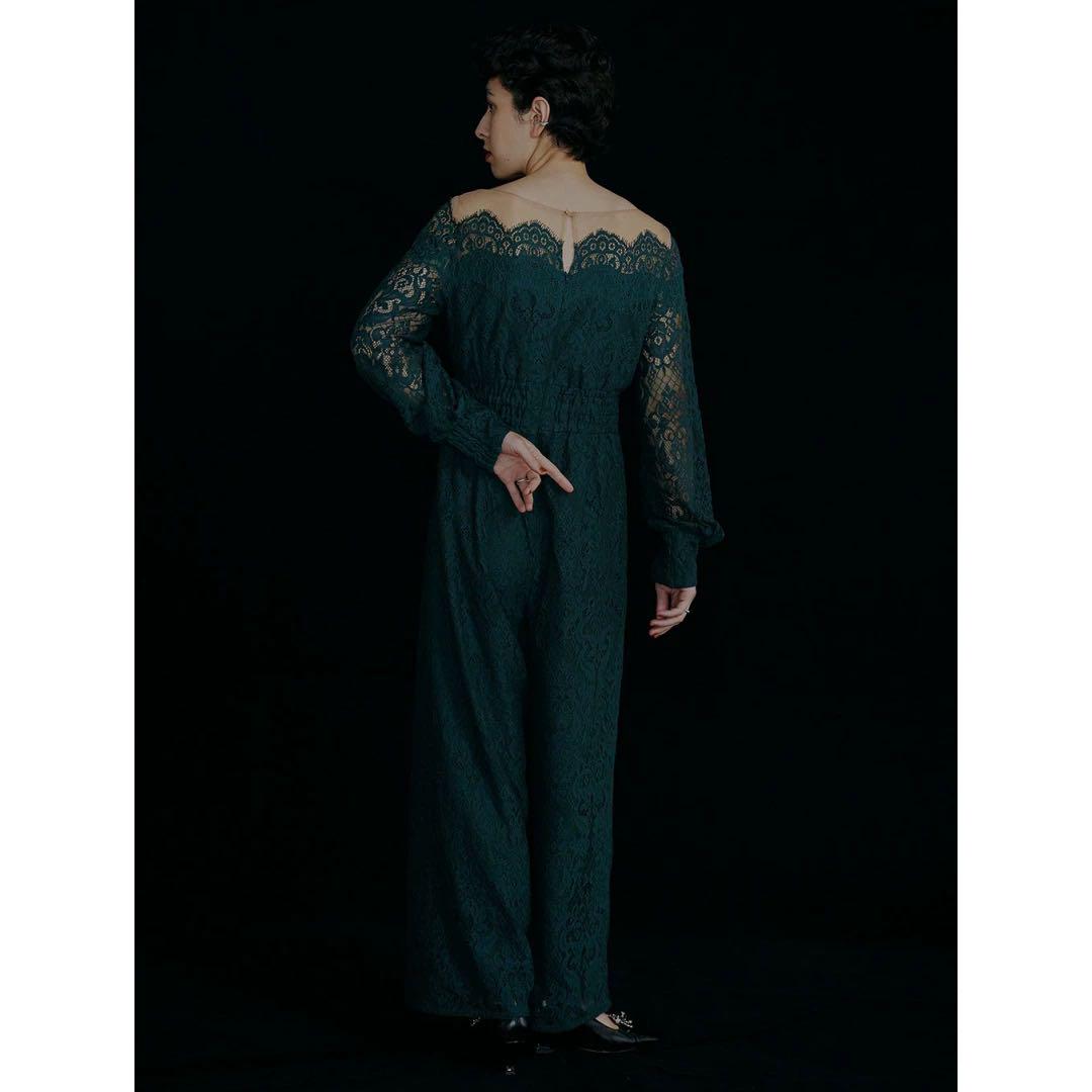 サロペット・オーバーオール・オールインワン AMERI OFF SHOULDER LACE LIKE ROMPERS セール】OFF SHOULDER LACE LIKE ROMPERS（サロペット