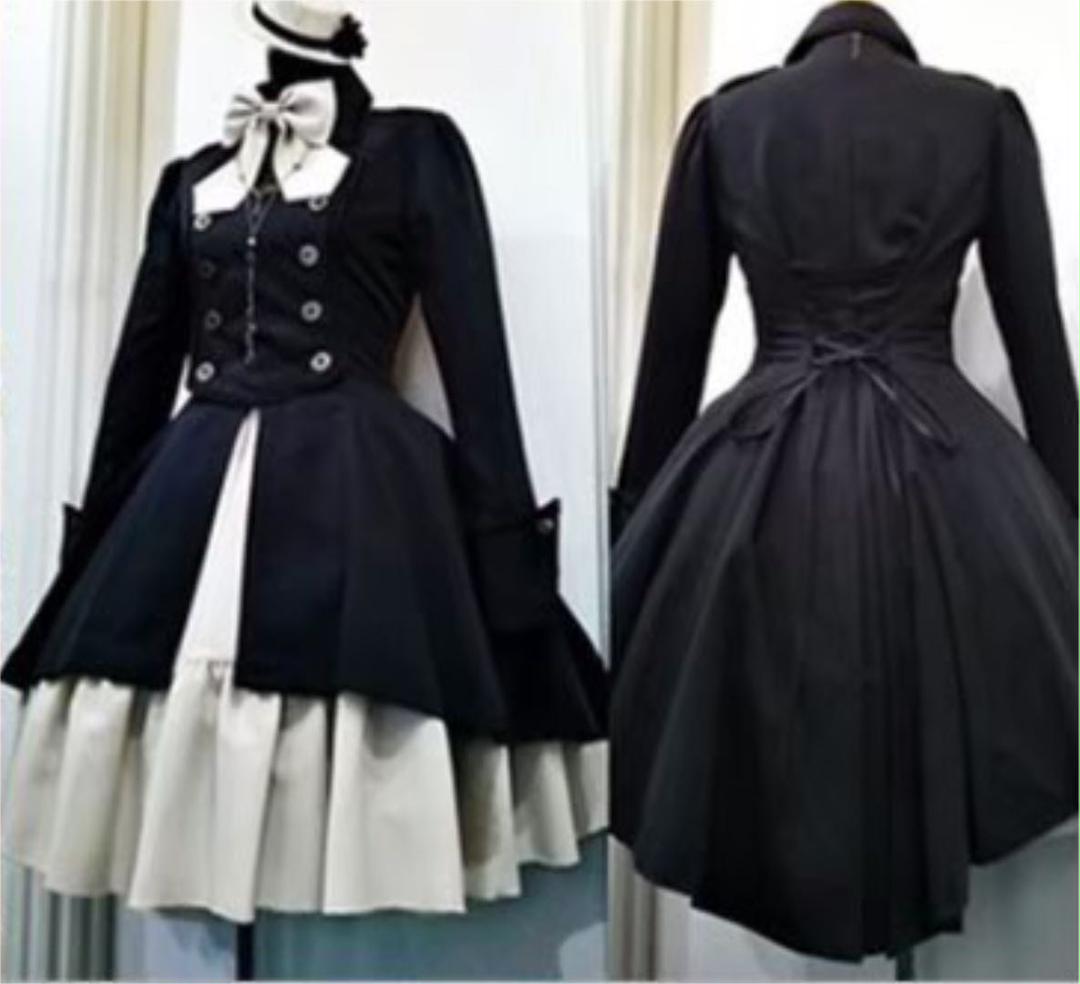 ロリータ ワンピース ドレス 膝丈ワンピース 軍服 ロリータ ワンピース h21 - メルカリ ロリータ ワンピース ドレス 膝丈ワンピース 軍服 ロリータ ワンピース h21 - メルカリ