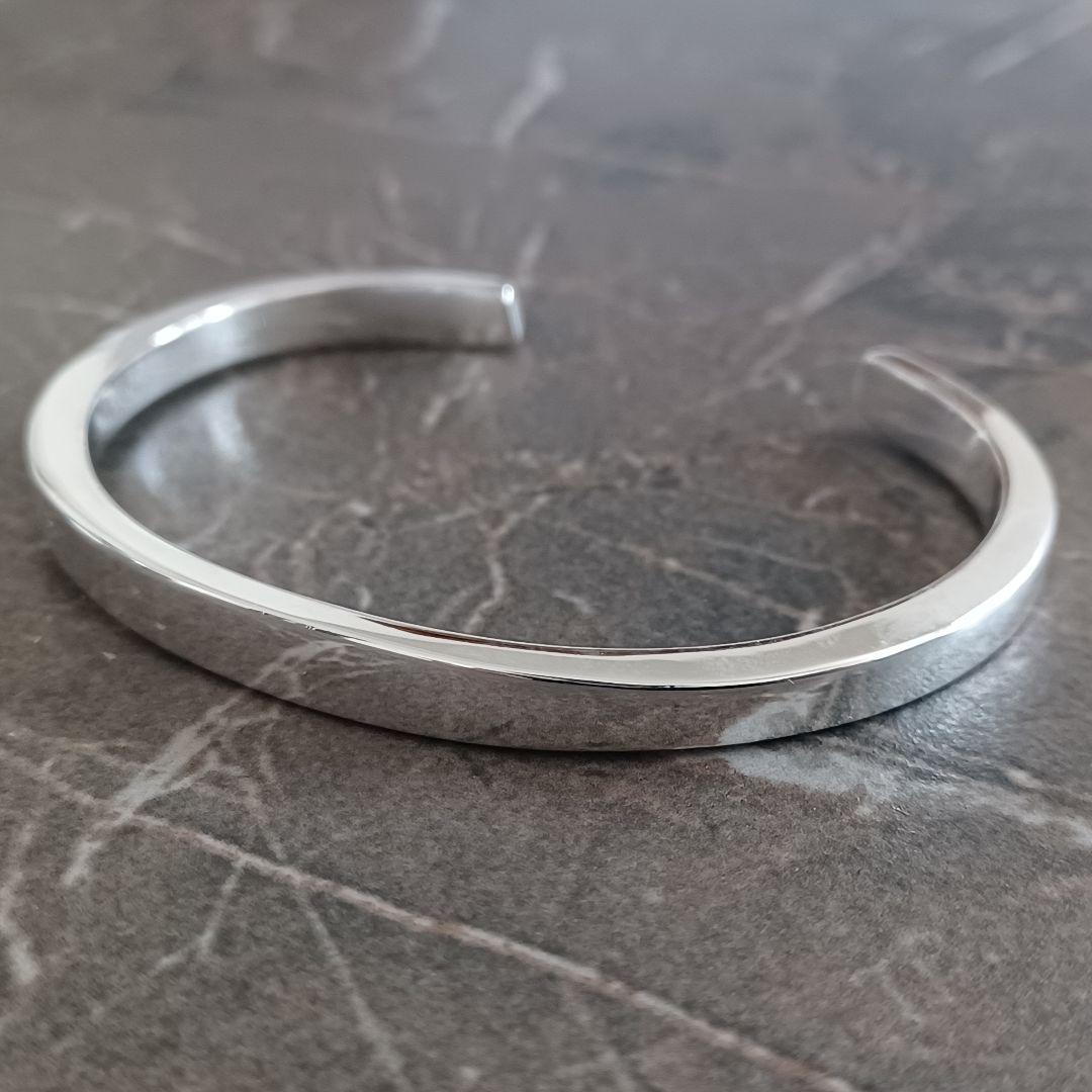 シンプル シルバー バングル S925 デザイン ブレスレット アクセサリー