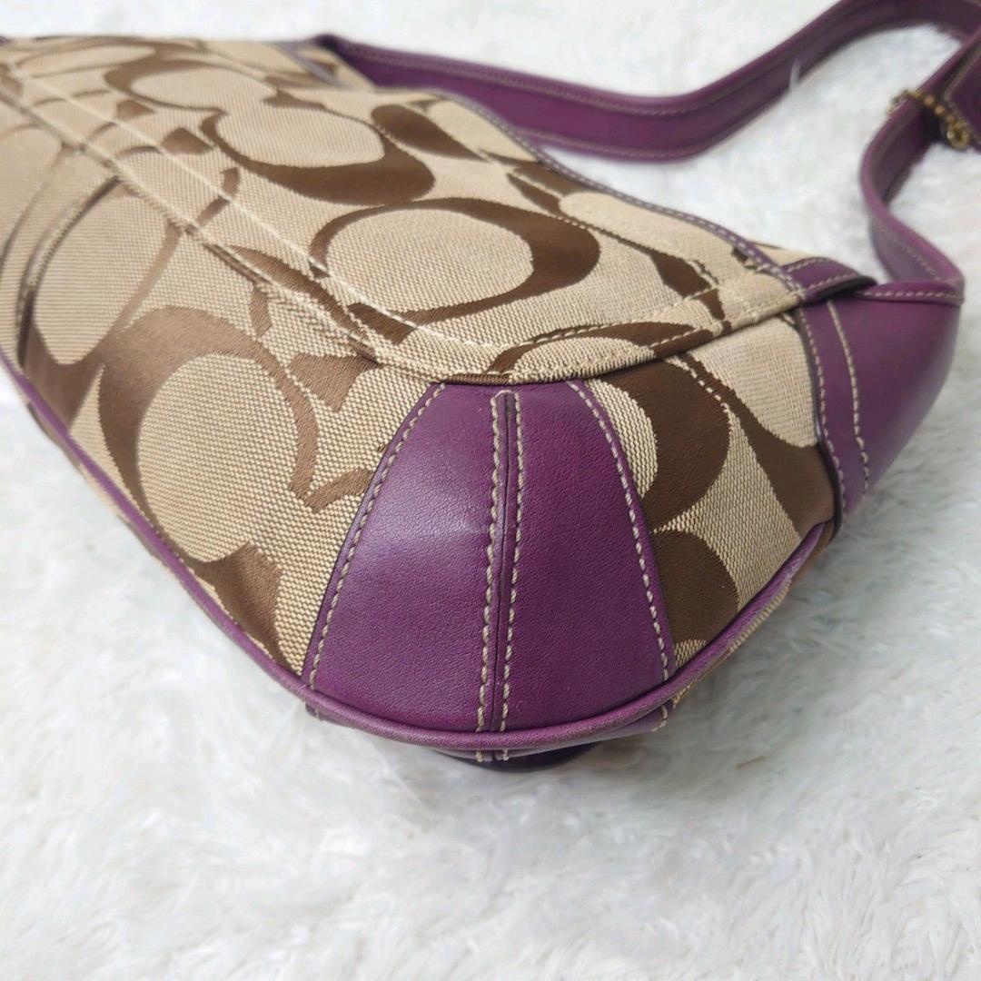 【希少色】COACH コーチ ワンショルダーバッグ シグネチャー ターンロック